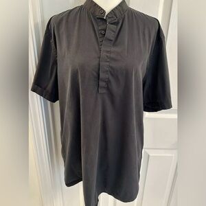 Zara Women’s‎ Blouse Black Light Thin Classic  Short Sleeve Size Slim Fit XL